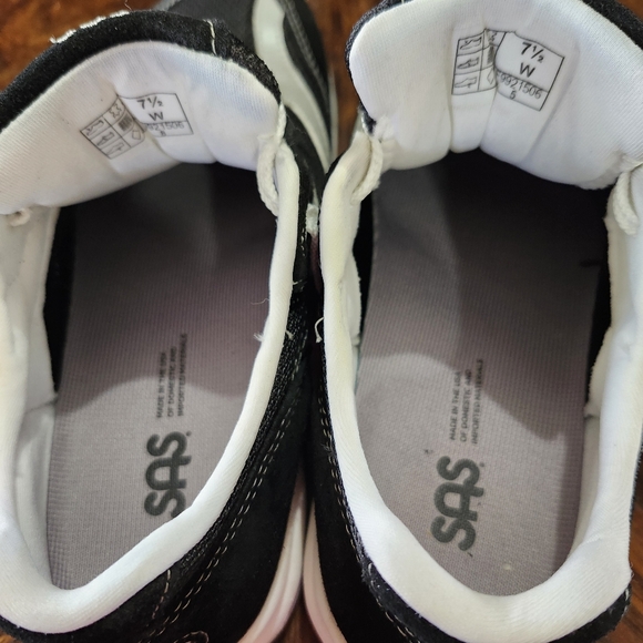 SAS Women’s Mesh Walking Sneakers Black White Size 7.5 W Wide Comfort Shoes - Picture 5 of 7